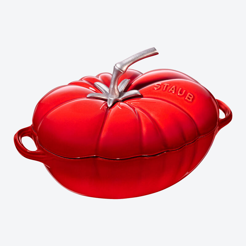 Staub Gusstopf in dekorativer Tomatenform