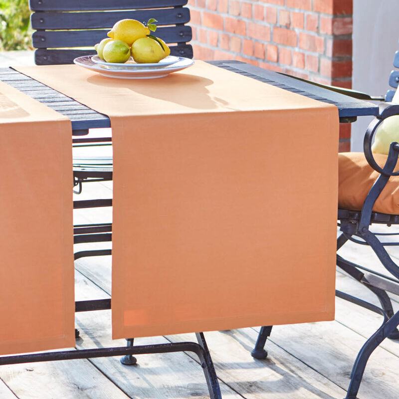 Tischdecke: Wetterfeste, fleckenabweisende Garten- und Terrassen-Tischwsche in gelb