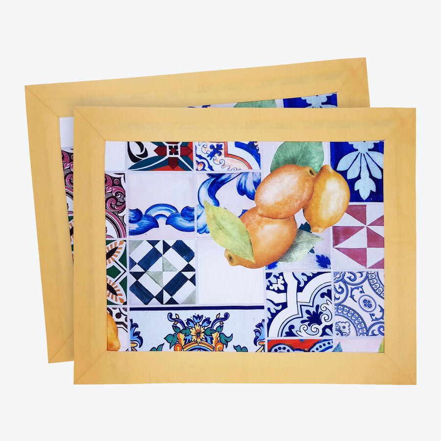 Tischsets: Mediterraner Mustermix trifft spritzige Zitronen