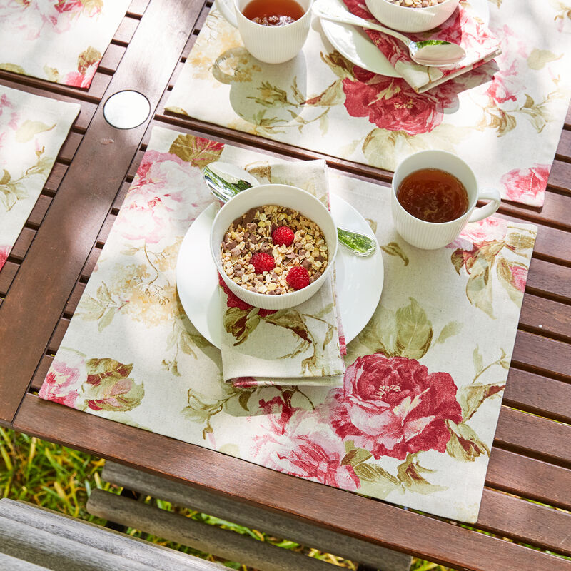 Tischsets: Romantische englische Rosenmotiv-Tischwäsche