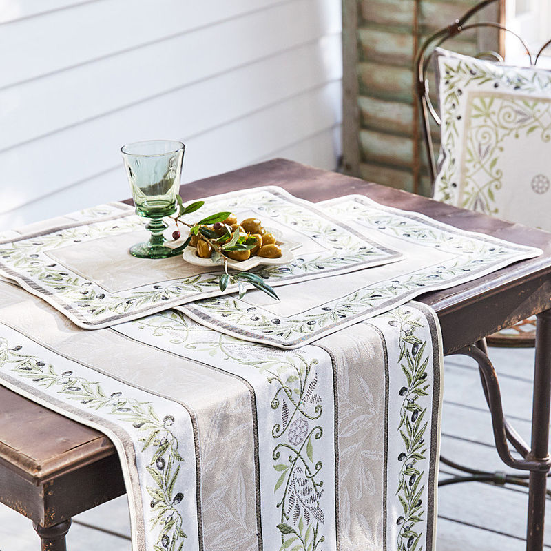 Tischsets: Zeitlos schöne Oliven-Tischwäsche aus der Provence
