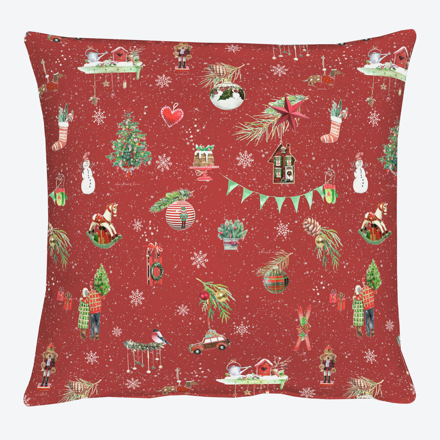 Weihnachts-Kissenhlle im nostalgisch-modernen Look, Tischlufer, Tischdecke, Tischtuch