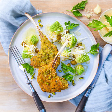 Produktbild für ' Lammkotelette mit Pistazienkruste Costolette di agnello al pistacchio e romanico  '