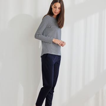 Produktbild fr ' Pyjamahose aus Baumwolle zum Kombinieren – Uni Blau'