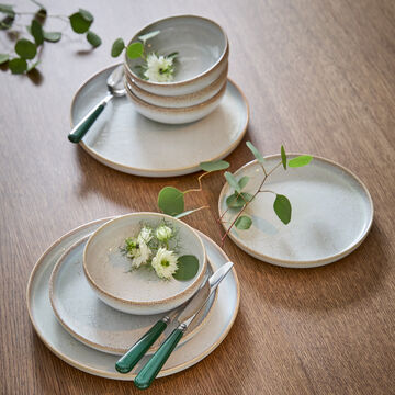 Produktbild fr '12-tlg. Steingut-Geschirr - moderne Optik'