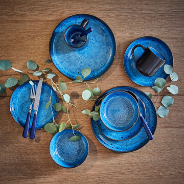 Produktbild fr '16-tlg. Steingut-Geschirr mit Farbverlauf'