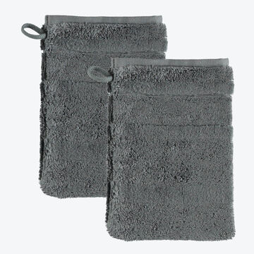 Produktbild f�r '2er-Set Waschhandschuh 16x22cm Exquisit, Anthrazit'