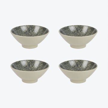 Produktbild fr '4er-Set Dippschalen, /H ca. 10/4,1 cm - Lambert Geschirr Kaori, Steinzeug, Schwarz-Wei, Krakelee-Optik, splmaschinenfest'