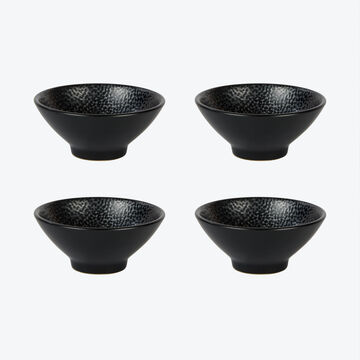 Produktbild fr '4er-Set Dippschalen, /H ca. 10/4,1 cm - Lambert Geschirr Kaori, Steinzeug, Schwarz, mit Finish in edler Rochenhaut-Optik'
