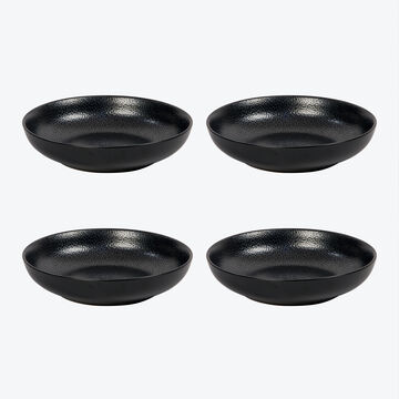 Produktbild fr '4er-Set Pastateller, /H 21/5 cm - Lambert Geschirr Kaori, Steinzeug, Schwarz, mit Finish in edler Rochenhaut-Optik'