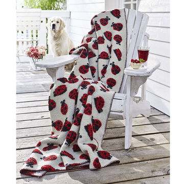 W�rmende Marienk�fer-Walk-Wolldecke mit Motiv-Relief aus toskanischer Manufaktur