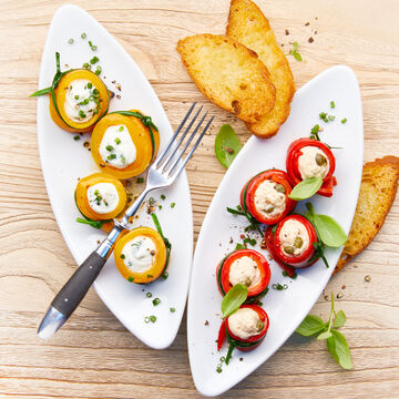 Produktbild für 'Antipasti Involtini di peperoni mit Ziegenkäse und Thunfischcreme-Füllung'