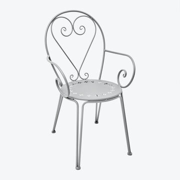 Produktbild fr 'Armlehnstuhl Eisen Belle poque - Grau, B/T/H ca. 56/49/90,5 cm, Gewicht ca. 3,86 kg, belastbar bis 160 kg'