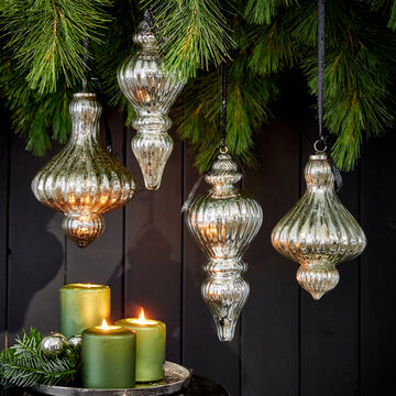 Produktbild f�r 'Bauchige Glasornamente zum Aufh�ngen, Dekoration, h�ngende Kugeln, Weihnachtsschmuck'