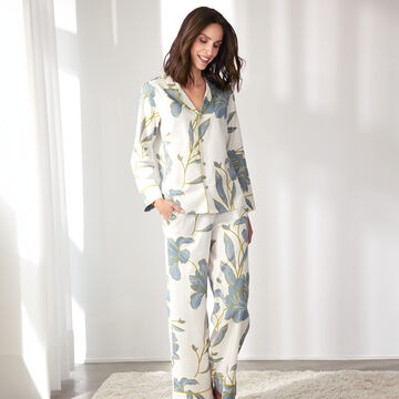 Produktbild für 'Blütenprint-Pyjama aus hautfreundlichem Baumwoll-Modal Mix'