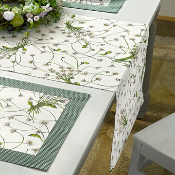Produktbild f�r 'Chemin de table � P�querettes � - Fabrication artisanale allemande, 50 x 150 cm'