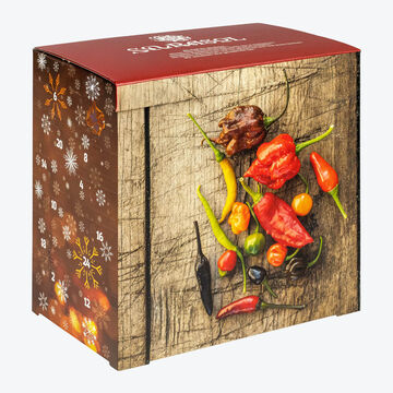 Produktbild fr 'Chili-Adventskalender - 24 Sorten von mild bis scharf, 131 g'
