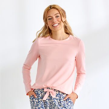 Produktbild fr 'Damen-Langarmshirt - Rosa, angenehmer Baumwoll-Elasthan-Mix'