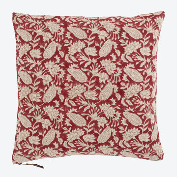 Produktbild fr 'Deko-Kissen Zypressen - traditionelles Blockprint auf 100 % Leinen, 60/60 cm'