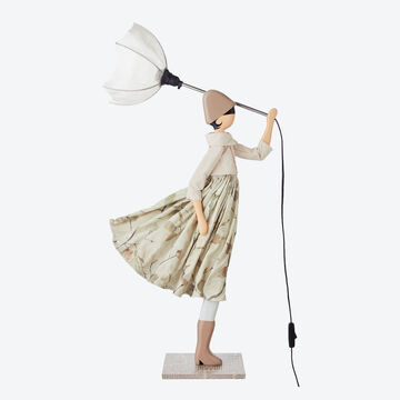 Produktbild fr 'Designer-Lampe Lampenmdchen - handgearbeitet in beige'