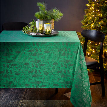 Produktbild für 'Designer-Tischdecke mit Motiven aus dem kanadischen Winterwald, Tischdecke, Tafeldecke, Serviette'