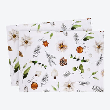 Produktbild für 'Doppelgewebte Matelassé-Tischsets im weihnachtlichen Dessin'