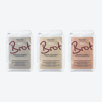 Produktbild für 'Drei Sorten Bio-Brotbackmischung von Hagen Grote'