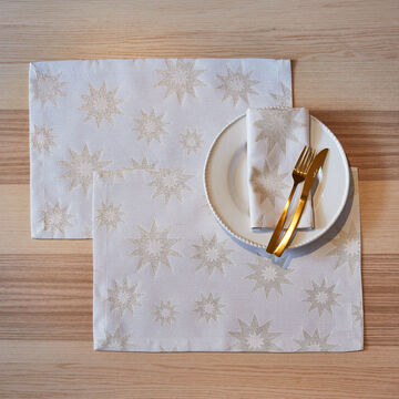 Produktbild für 'Elegante Jacquard-Tischsets mit Sternen-Muster und Glanzeffekt'