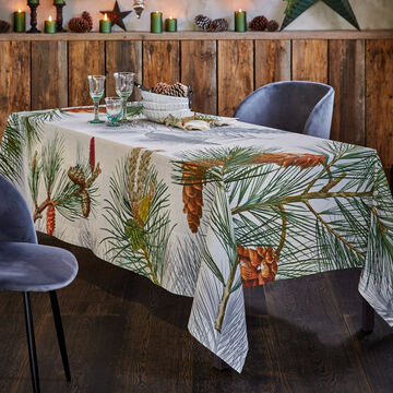 Produktbild für 'Elegante Leinen-Tischdecke aus sizilianischer Traditionsweberei, Tafeldecke'