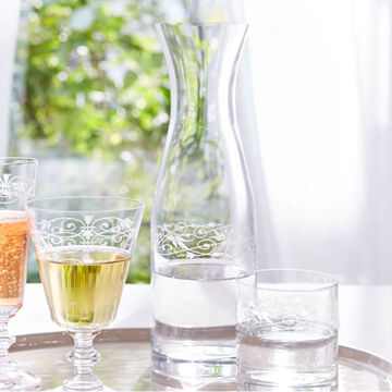 Produktbild für 'Exklusiv angefertigte Glaskaraffe mit aufwendiger Gravur'