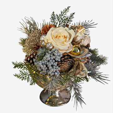 Produktbild für 'Exquisiter Winterstrauß in festlichen Silber- und Goldtönen'