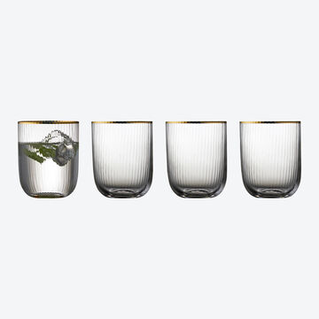 Produktbild für 'Exquisites Vintage-Wasserglas mit elegantem Goldrand'