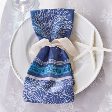Produktbild für 'Fantasievolle Jacquard-Servietten Ozean'