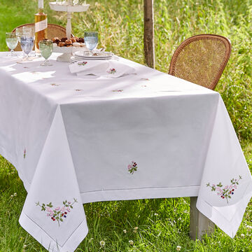 Produktbild für 'Feine, handbestickte Tischdecken mit Christrosen-Motiv'