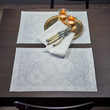 Produktbild für 'Feine, jacquardgewebte Tischsets mit floralem Motiv, Tischdecke, Tafeldecke, Tischläufer, Servietten'