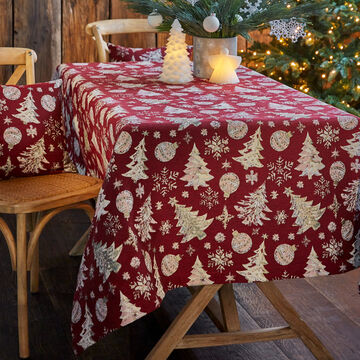 Produktbild für 'Festlich jacquardgewebte Weihnachts-Tischdecke'