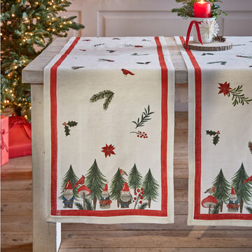 Produktbild fr 'Festlicher Leinen-Tischlufer Weihnachtswald - 100 % Leinen, 45/170 cm'