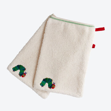 Produktbild fr 'Flauschiges Waschhandschuh-Set aus Bio-Frottee mit Kultmotiv'