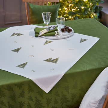 Produktbild für 'Fleckgeschützte Mitteldecke mit Weihnachts-Stickereien'