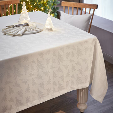 Produktbild für 'Fleckgeschützte, unifarbene Tischdecke mit Tannenbaum-Motiv'