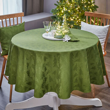 Produktbild f�r 'Fleckgesch�tzte, unifarbene Tischdecke mit Tannenbaum-Motiv'