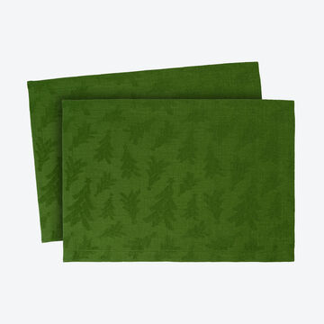 Produktbild für 'Fleckgeschützte, unifarbene Tischsets mit Tannenbaum-Motiv'