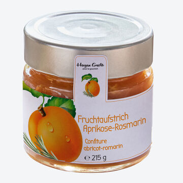 Produktbild für 'Fruchtaufstrich Aprikose-Rosmarin: 76 % Fruchtanteil und natürliche Süße'