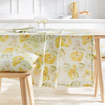 Produktbild für 'Frühjahrs-Tischdecke mit sonnigen Papageientulpen, Tischwäsche, Tischtuch'
