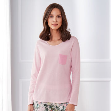 Produktbild für 'Geringeltes Pyjama-Langarm-Shirt zum Kombinieren'