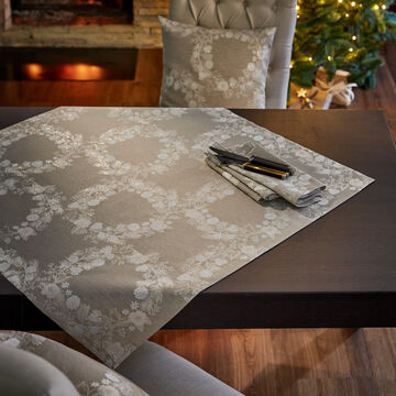 Produktbild für 'Glanzvolle Jacquard-Tischdecke mit Kranzmotiv'