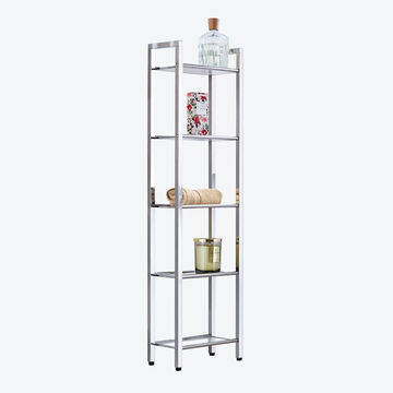 Produktbild für 'Glasregal 5er schmal: Elegante Glasregale ergänzen jedes Wohn- und Badambiente'