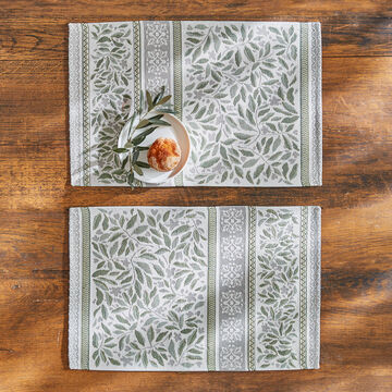 Produktbild fr 'Gobelin-Tischsets mit Blttermotiv'