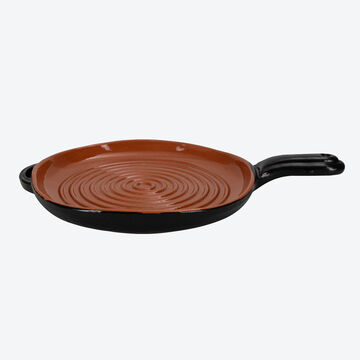 Produktbild für 'Groß: Bis 930 °C flammfeste, runde Terracotta-Grill- und Backformen'