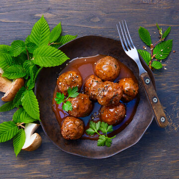 Produktbild fr 'Hackbllchen Jger-Art in Pilz- Portwein Sauce - 720 g'